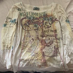 Vintage Print Shirt (Vanilla Sky Size L)